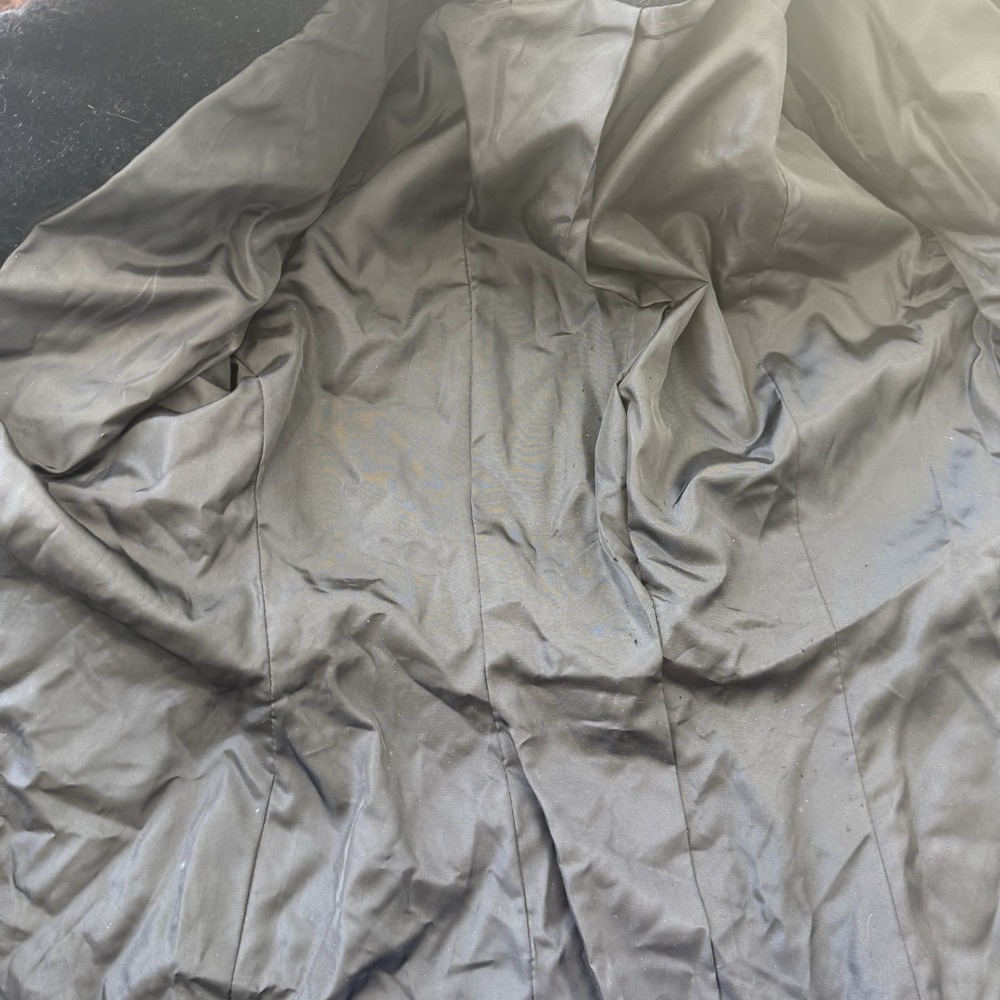 Vintage 1940s 1950s Black Velvet Jacket Real Fur Collar Button Front - Picture 9 of 9